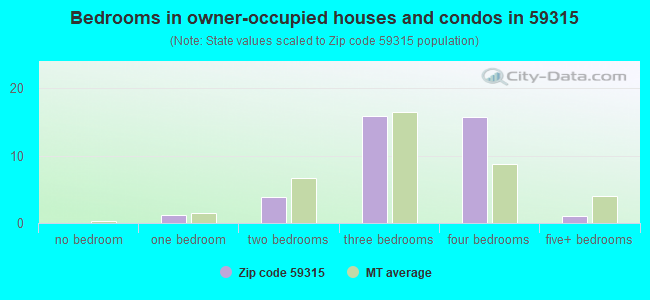 Bedrooms in owner-occupied houses and condos in 59315 