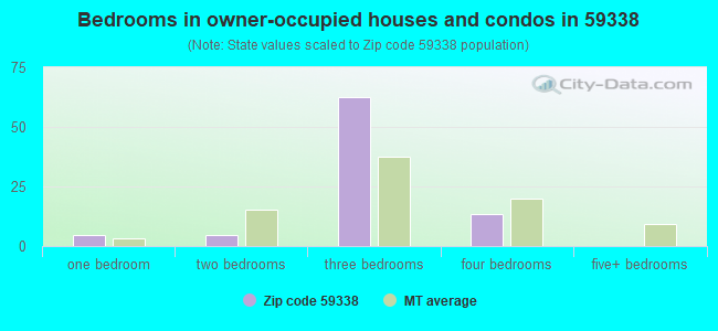 Bedrooms in owner-occupied houses and condos in 59338 