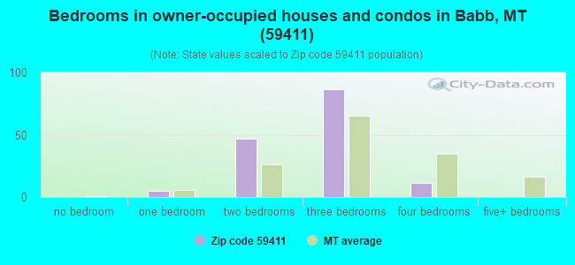 Bedrooms in owner-occupied houses and condos in Babb, MT (59411) 