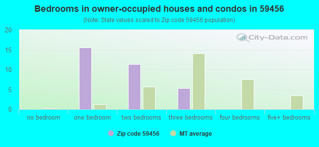 Bedrooms in owner-occupied houses and condos in 59456 