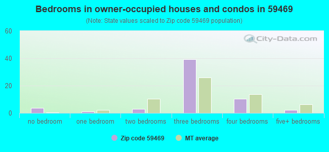 Bedrooms in owner-occupied houses and condos in 59469 