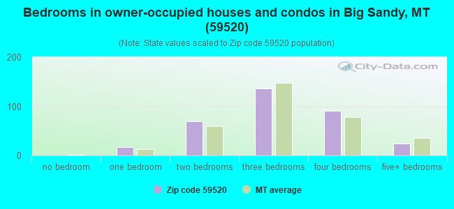 Bedrooms in owner-occupied houses and condos in Big Sandy, MT (59520) 