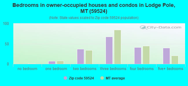 Bedrooms in owner-occupied houses and condos in Lodge Pole, MT (59524) 