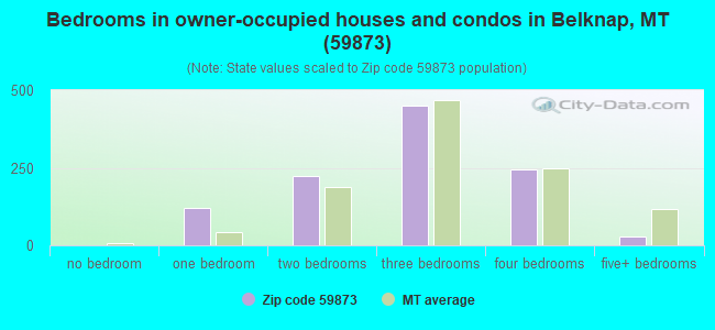 Bedrooms in owner-occupied houses and condos in Belknap, MT (59873) 