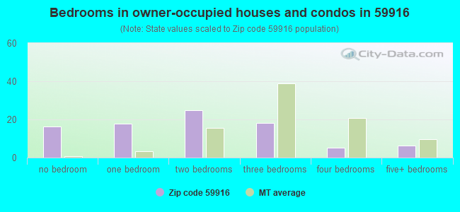 Bedrooms in owner-occupied houses and condos in 59916 