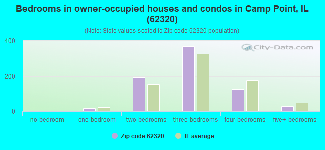 Bedrooms in owner-occupied houses and condos in Camp Point, IL (62320) 