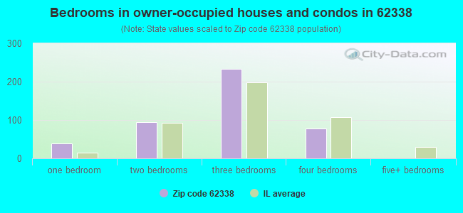 Bedrooms in owner-occupied houses and condos in 62338 