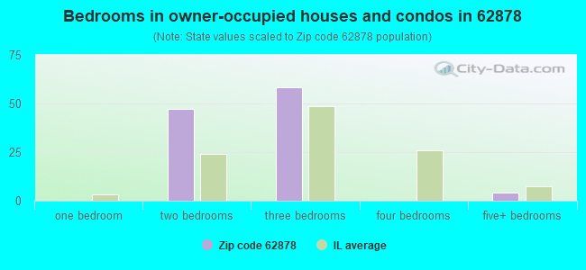 Bedrooms in owner-occupied houses and condos in 62878 