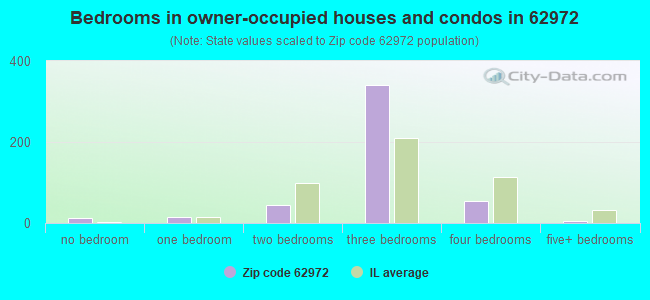 Bedrooms in owner-occupied houses and condos in 62972 