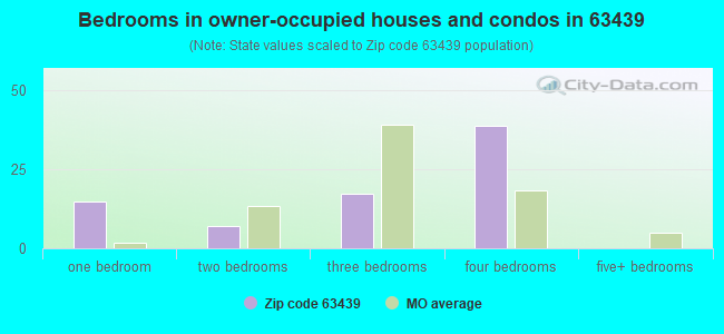 Bedrooms in owner-occupied houses and condos in 63439 
