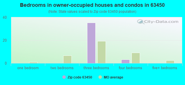 Bedrooms in owner-occupied houses and condos in 63450 