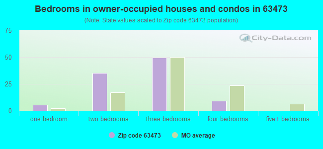 Bedrooms in owner-occupied houses and condos in 63473 