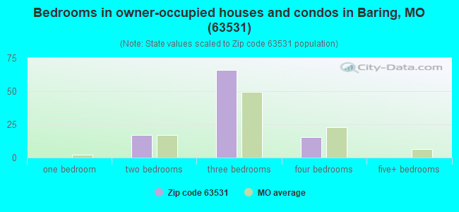 Bedrooms in owner-occupied houses and condos in Baring, MO (63531) 