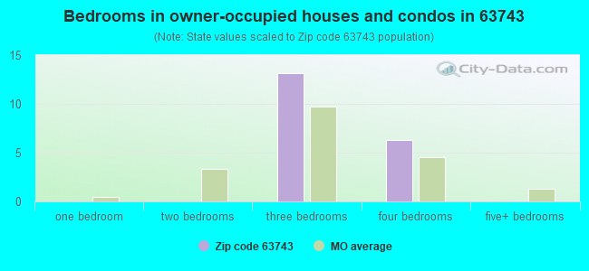 Bedrooms in owner-occupied houses and condos in 63743 