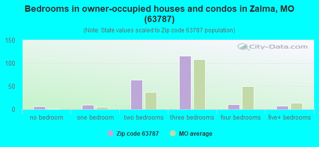 Bedrooms in owner-occupied houses and condos in Zalma, MO (63787) 