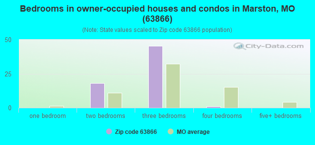 Bedrooms in owner-occupied houses and condos in Marston, MO (63866) 