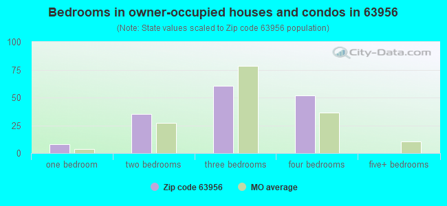 Bedrooms in owner-occupied houses and condos in 63956 