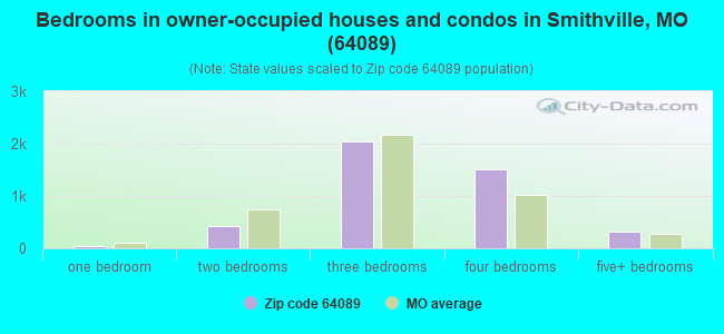 Bedrooms in owner-occupied houses and condos in Smithville, MO (64089) 