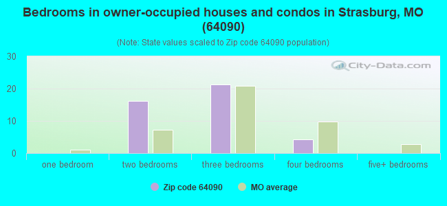 Bedrooms in owner-occupied houses and condos in Strasburg, MO (64090) 