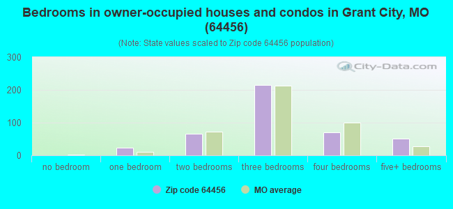 Bedrooms in owner-occupied houses and condos in Grant City, MO (64456) 