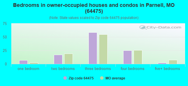 Bedrooms in owner-occupied houses and condos in Parnell, MO (64475) 