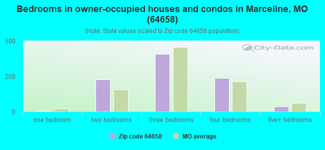 Bedrooms in owner-occupied houses and condos in Marceline, MO (64658) 