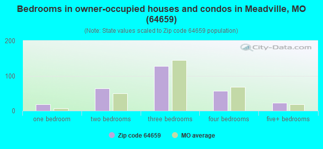 Bedrooms in owner-occupied houses and condos in Meadville, MO (64659) 