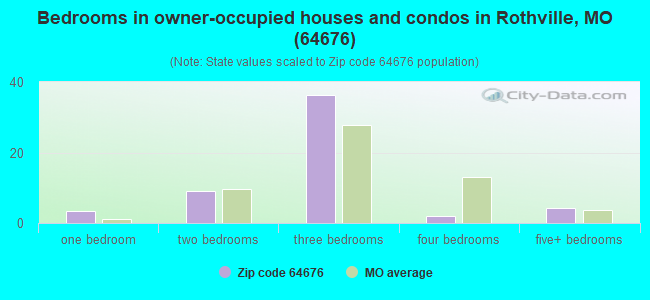 Bedrooms in owner-occupied houses and condos in Rothville, MO (64676) 
