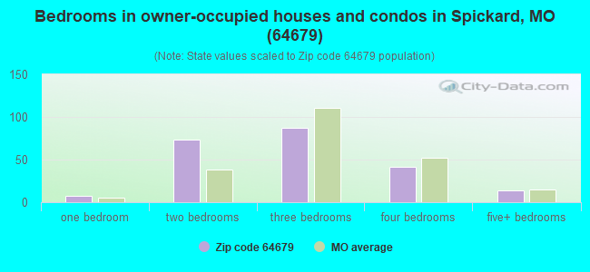 Bedrooms in owner-occupied houses and condos in Spickard, MO (64679) 