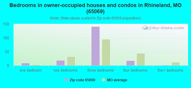 Bedrooms in owner-occupied houses and condos in Rhineland, MO (65069) 