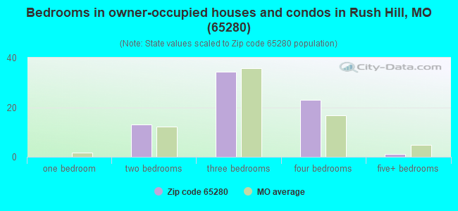 Bedrooms in owner-occupied houses and condos in Rush Hill, MO (65280) 