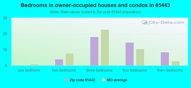 Bedrooms in owner-occupied houses and condos in 65443 