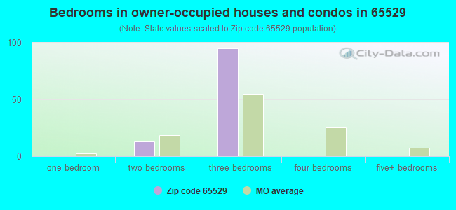 Bedrooms in owner-occupied houses and condos in 65529 