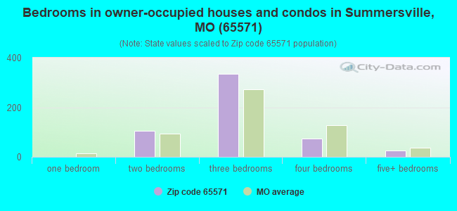 Bedrooms in owner-occupied houses and condos in Summersville, MO (65571) 