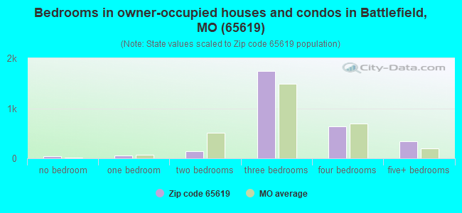 Bedrooms in owner-occupied houses and condos in Battlefield, MO (65619) 