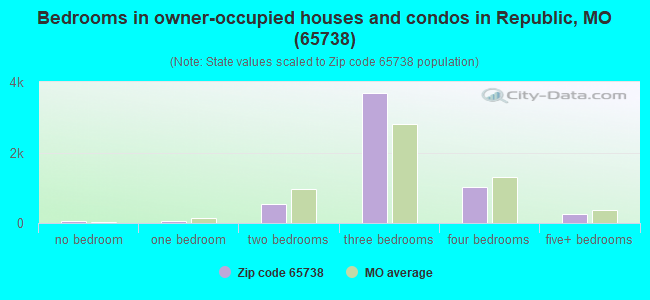 Bedrooms in owner-occupied houses and condos in Republic, MO (65738) 