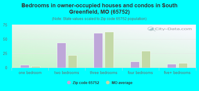 Bedrooms in owner-occupied houses and condos in South Greenfield, MO (65752) 