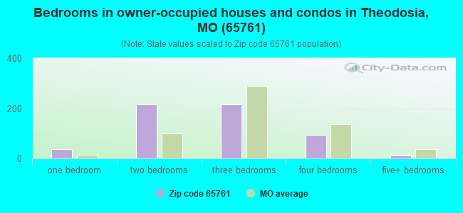 Bedrooms in owner-occupied houses and condos in Theodosia, MO (65761) 