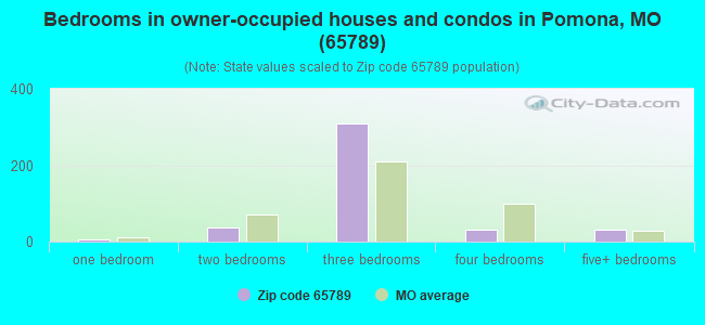 Bedrooms in owner-occupied houses and condos in Pomona, MO (65789) 