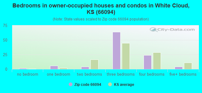 Bedrooms in owner-occupied houses and condos in White Cloud, KS (66094) 