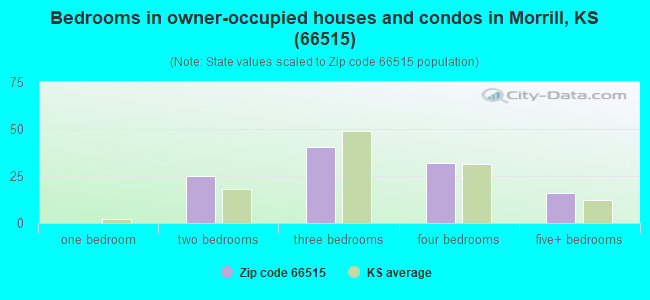 Bedrooms in owner-occupied houses and condos in Morrill, KS (66515) 
