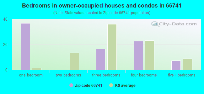 Bedrooms in owner-occupied houses and condos in 66741 