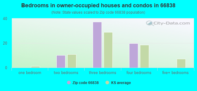 Bedrooms in owner-occupied houses and condos in 66838 