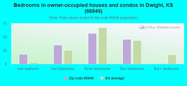 Bedrooms in owner-occupied houses and condos in Dwight, KS (66849) 