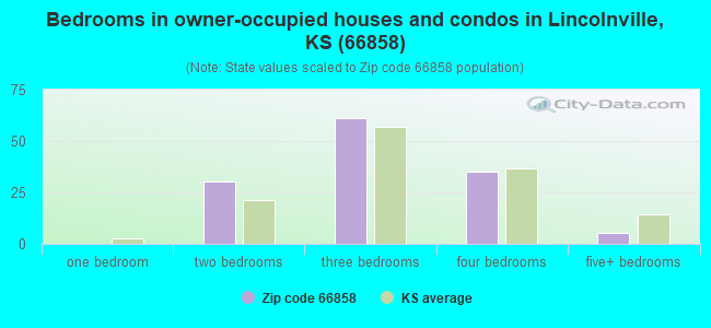 Bedrooms in owner-occupied houses and condos in Lincolnville, KS (66858) 