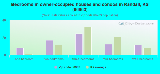 Bedrooms in owner-occupied houses and condos in Randall, KS (66963) 