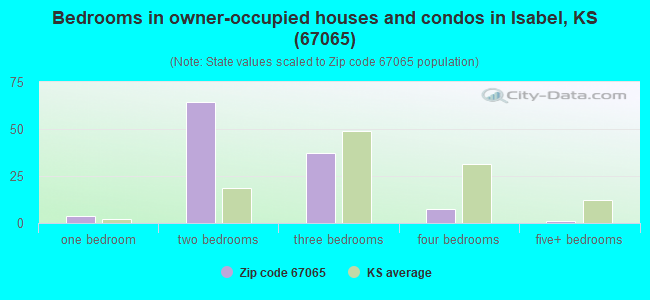 Bedrooms in owner-occupied houses and condos in Isabel, KS (67065) 