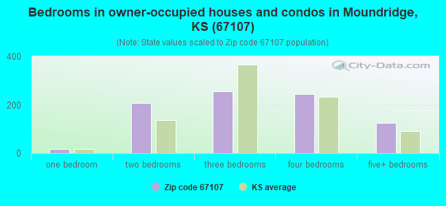 Bedrooms in owner-occupied houses and condos in Moundridge, KS (67107) 