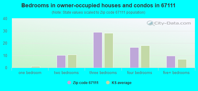Bedrooms in owner-occupied houses and condos in 67111 