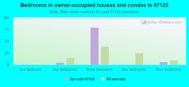 Bedrooms in owner-occupied houses and condos in 67122 